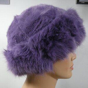 Elegant! Fabulous Fashionable Faux Fur Dark Purple Hat